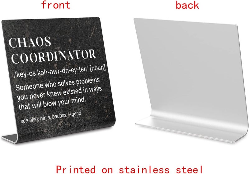 TRCENDE Chaos Coordinator Sign, Funny Office Desk Decor for Women, Men, Coworker, Mom, Friends, Boss, Lady, Decoration On Shelf Table Desk for Living Room Home Office dksg7 - Image 4